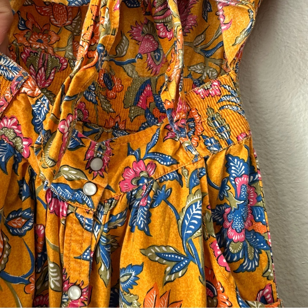 House of Harlow 1960 Cheyna Orange Floral Dress Front Tie open front midi XS - Picture 10 of 16